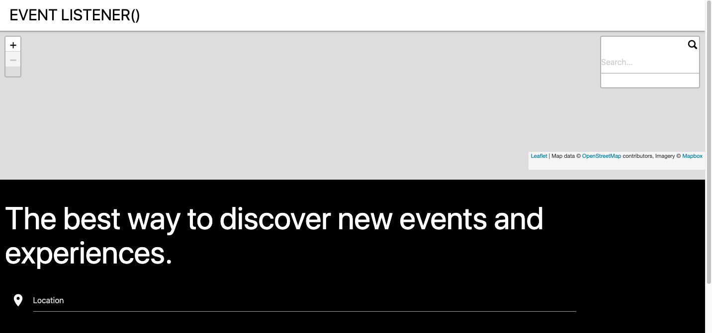 screen shot of event listener project
