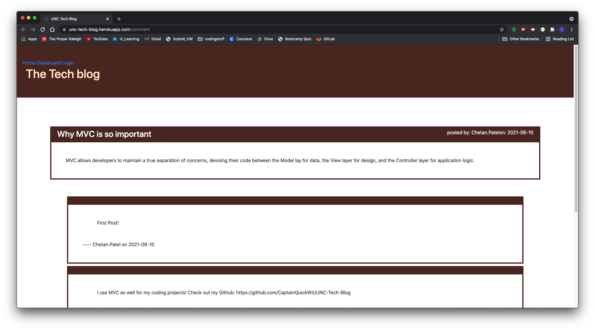 picture of unc tech blog homework assignment